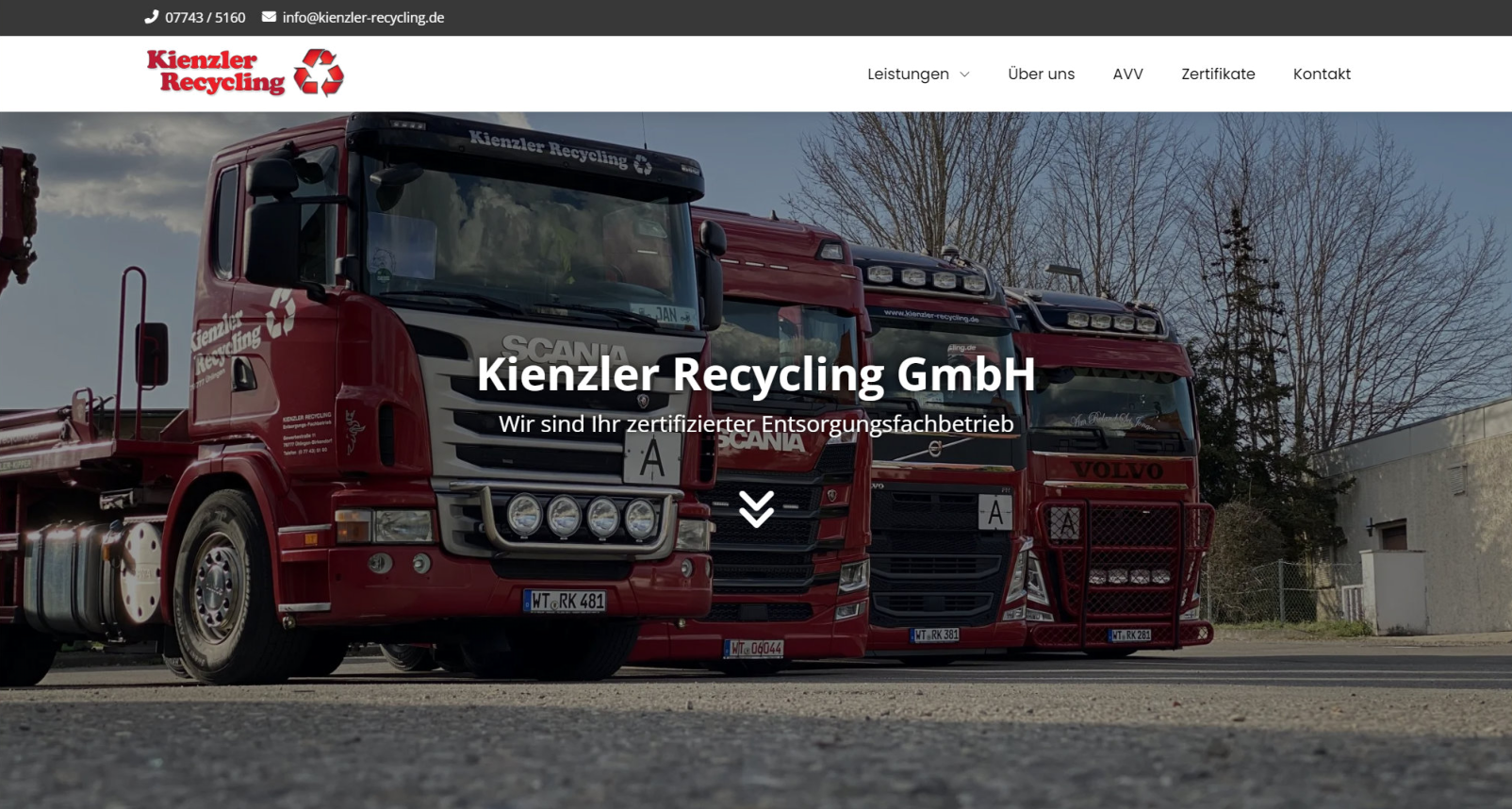 Website Kienzler Recycling GmbH